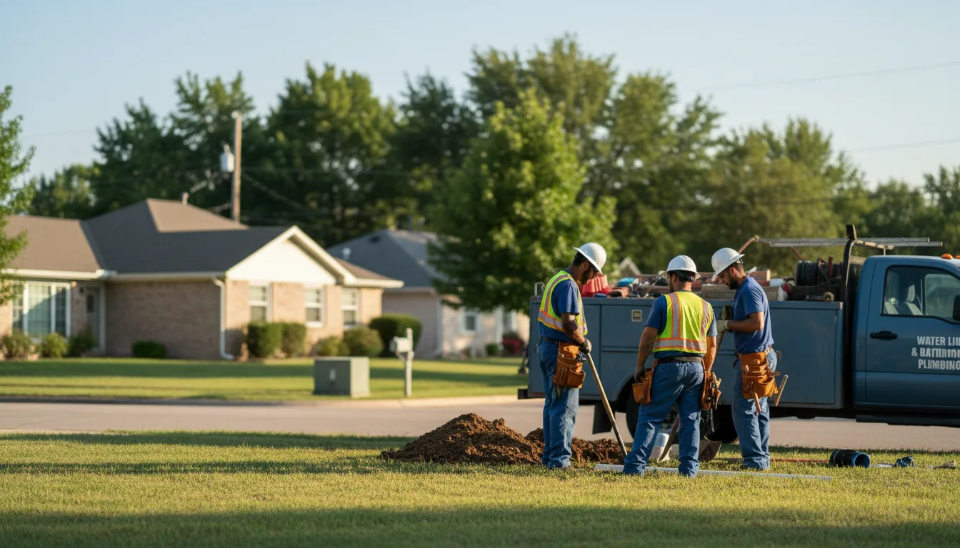 Residential water line and bathroom plumbing service in Wilson, TX